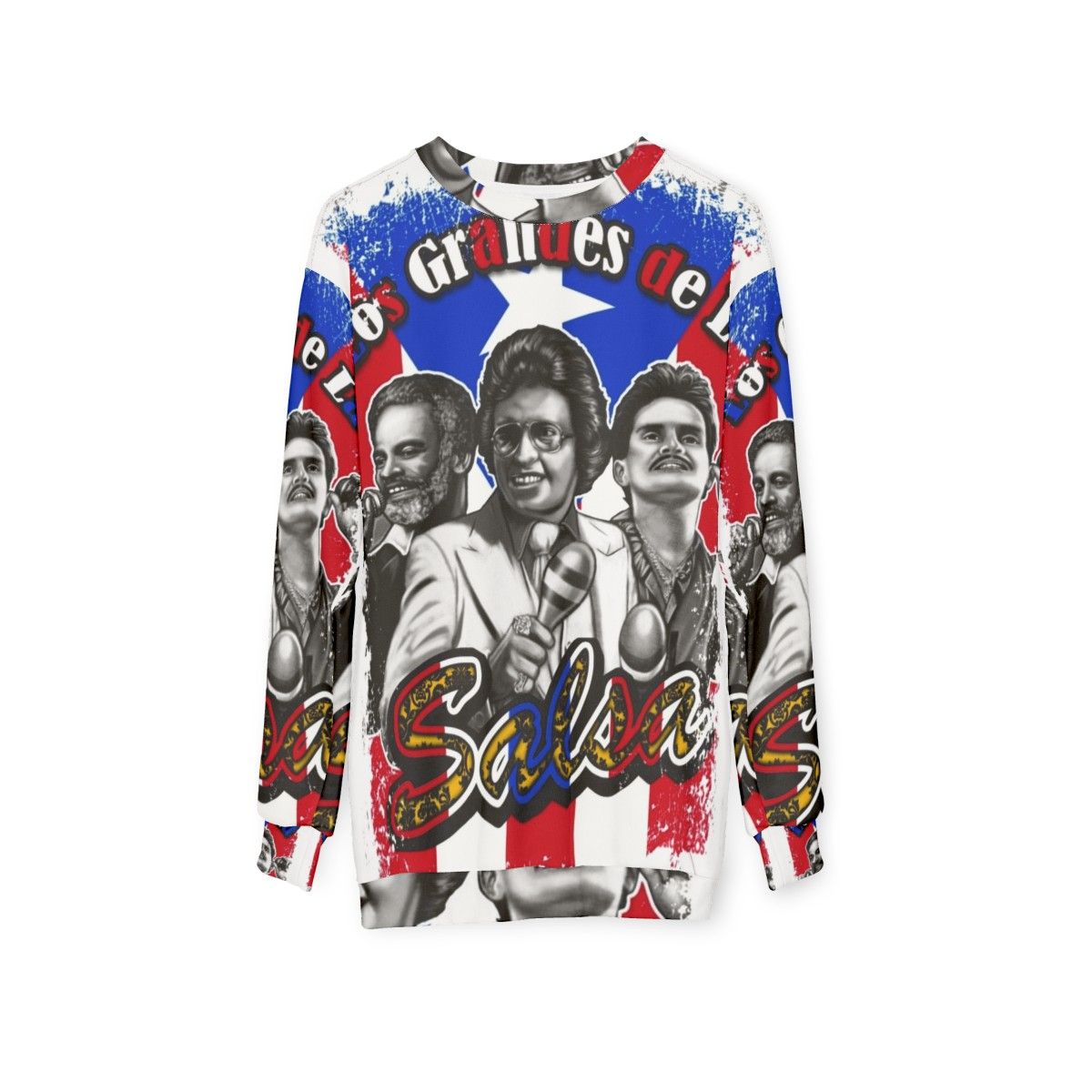 Sweatshirt featuring legendary Cuban salsa singers - hanging