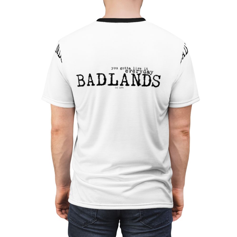 Badlands Classic Artistic Print T-shirt for Bruce Springsteen Fans - men back