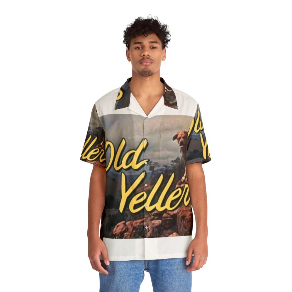 Vintage "Old Yeller" Hawaiian shirt with retro inspired meme-style print - People Front