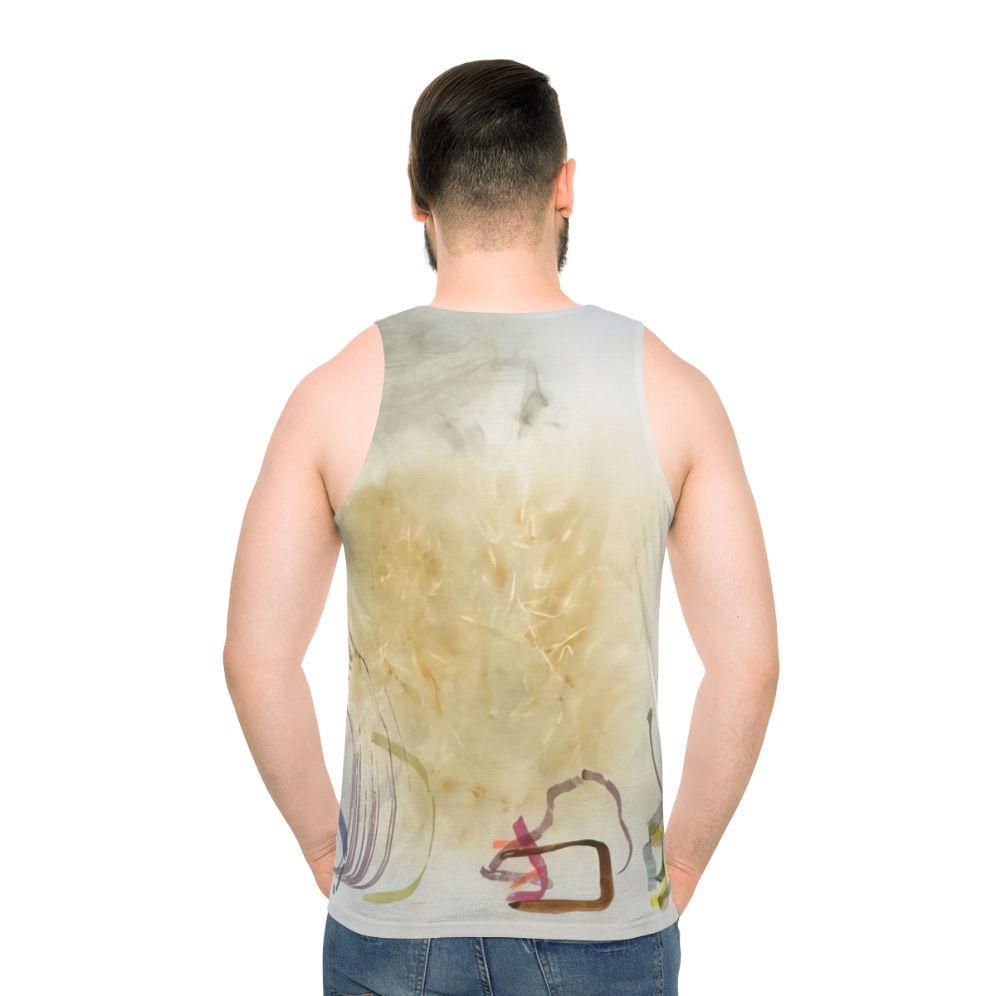 Avant garde music unisex tank top featuring John Cage's "River Rocks And Smoke" - men back