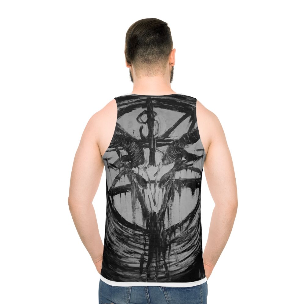 Baphomet abstract art unisex tank top - men back