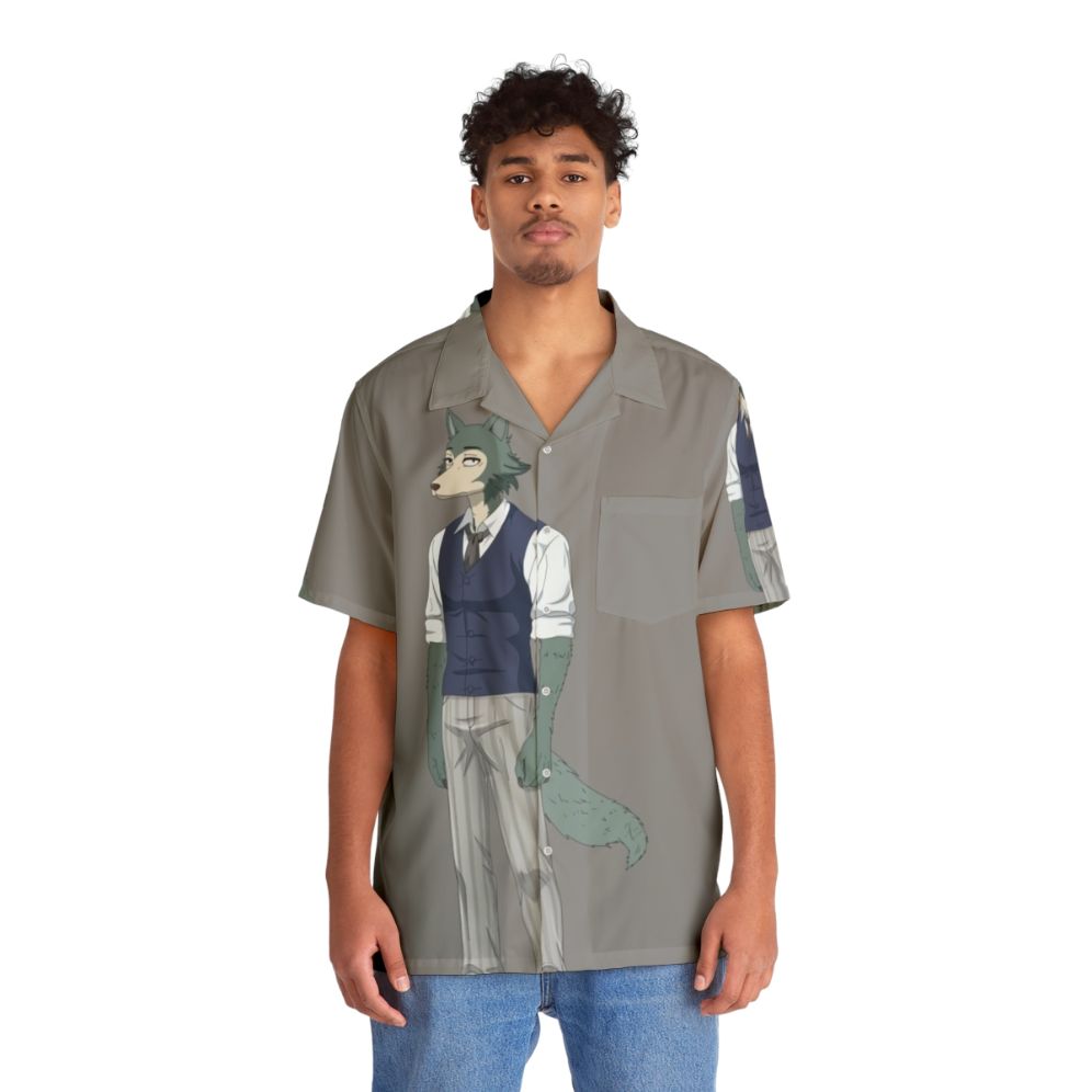 Beastars Legoshi The Grey Wolf Hawaiian Shirt - People Front