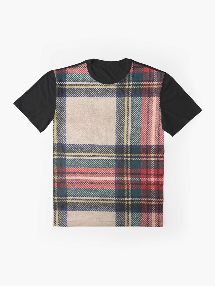 Vintage Scottish tartan graphic tee shirt - Flat lay