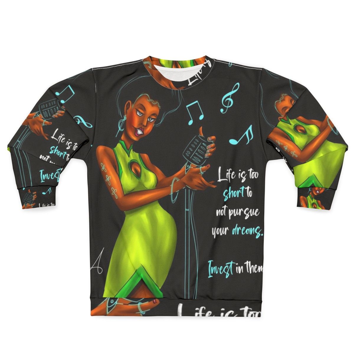 Inspirational "A Life Of Dreams" Sweatshirt for Female Musicians