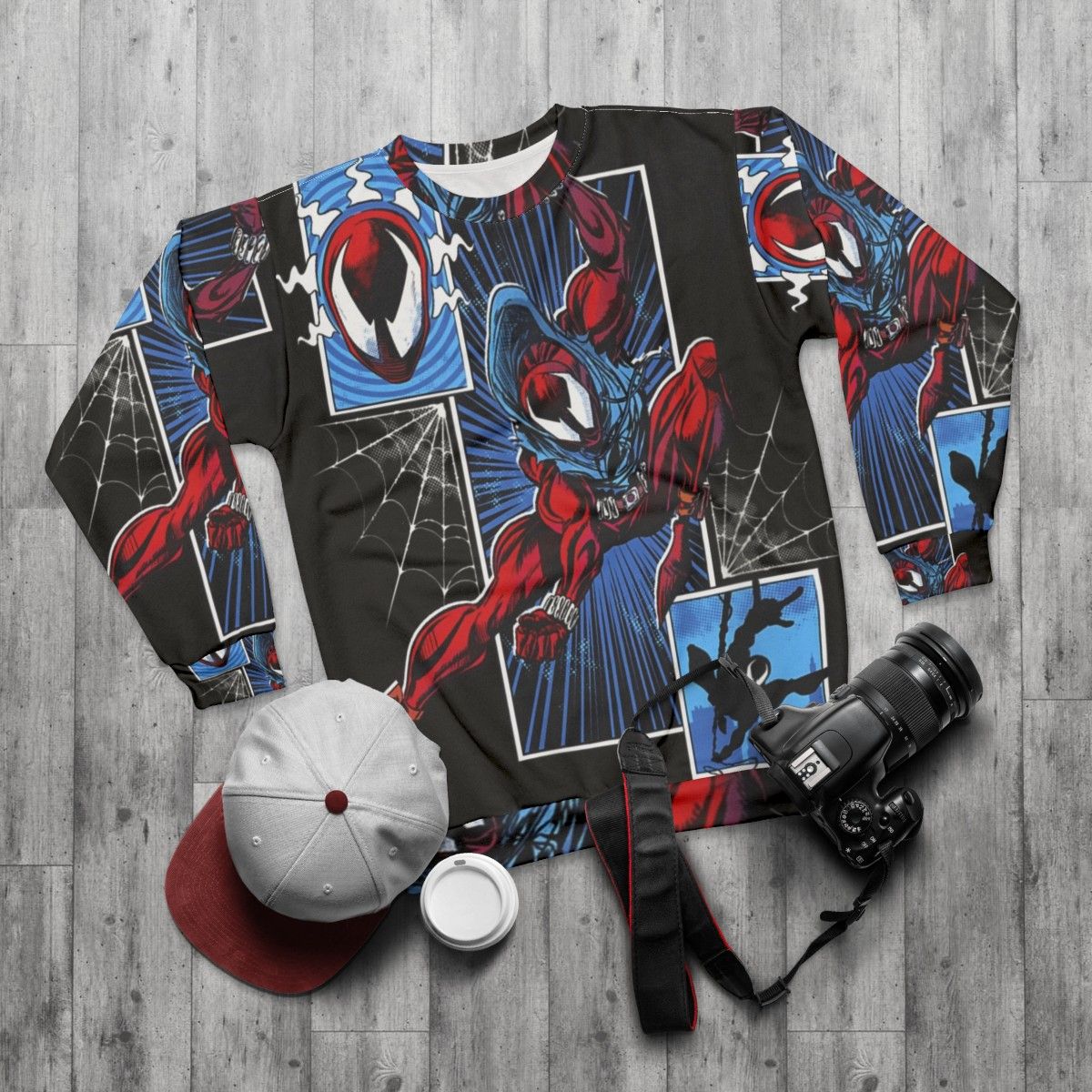 Ben Reilly Spiderverse Superhero Sweatshirt - flat lay