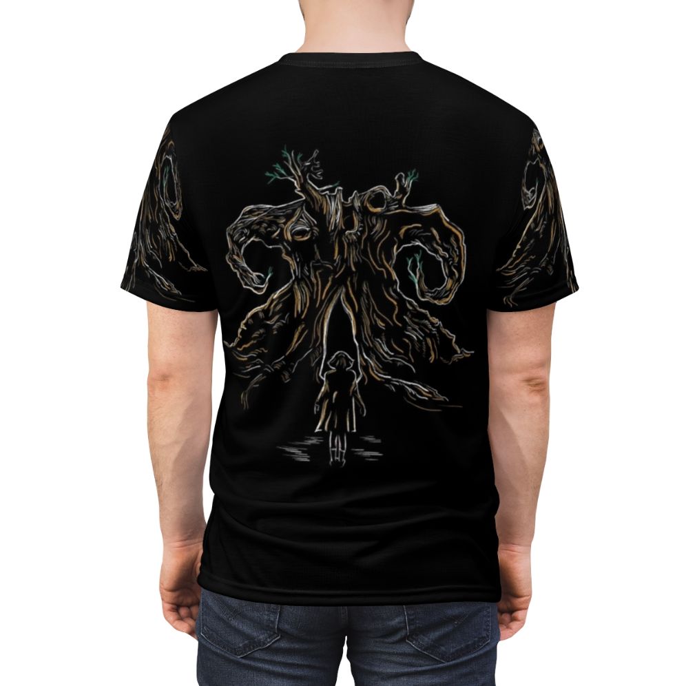 Pans Labyrinth inspired t-shirt featuring surreal, dark fantasy artwork - men back