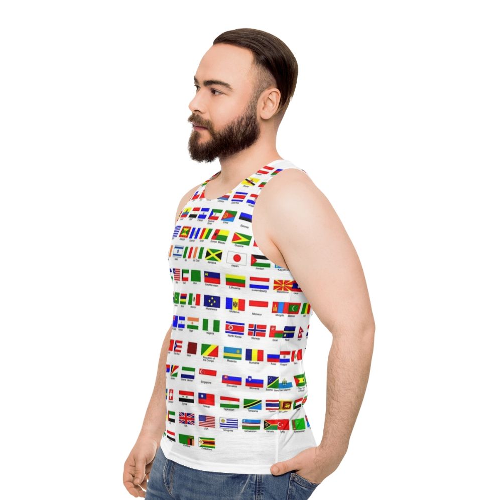 World Flags Unisex Tank Top - men side