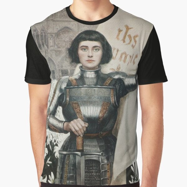 Jeanne D'Arc graphic t-shirt featuring the heroic French saint and military leader