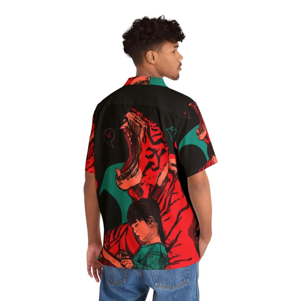 Tiger and girl fantasy design on Hawaiian shirt - People Back