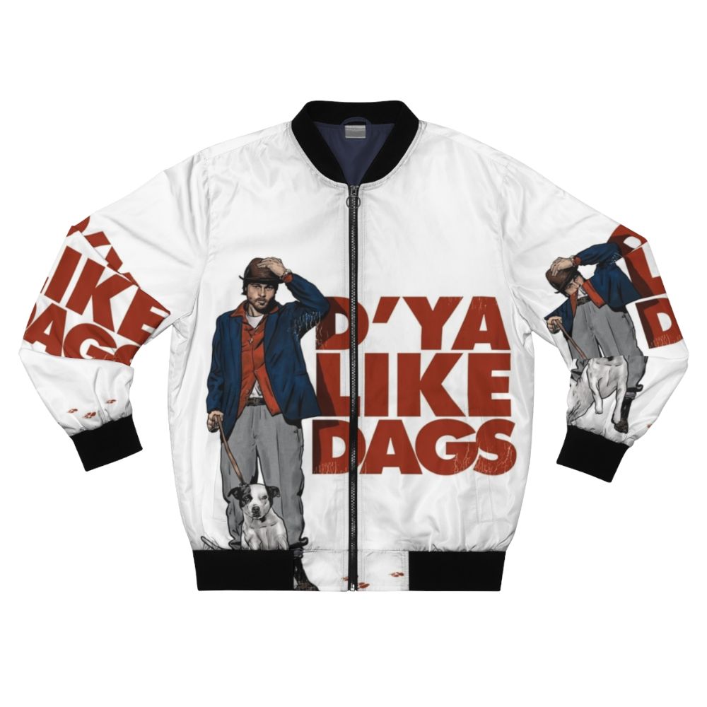 Snatch Brad Pitt Bomber Jacket with Cartoon and Movie Inspired Graphics