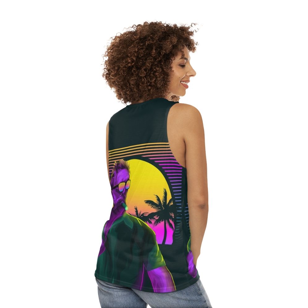 John McAfee memorial unisex tank top - women back