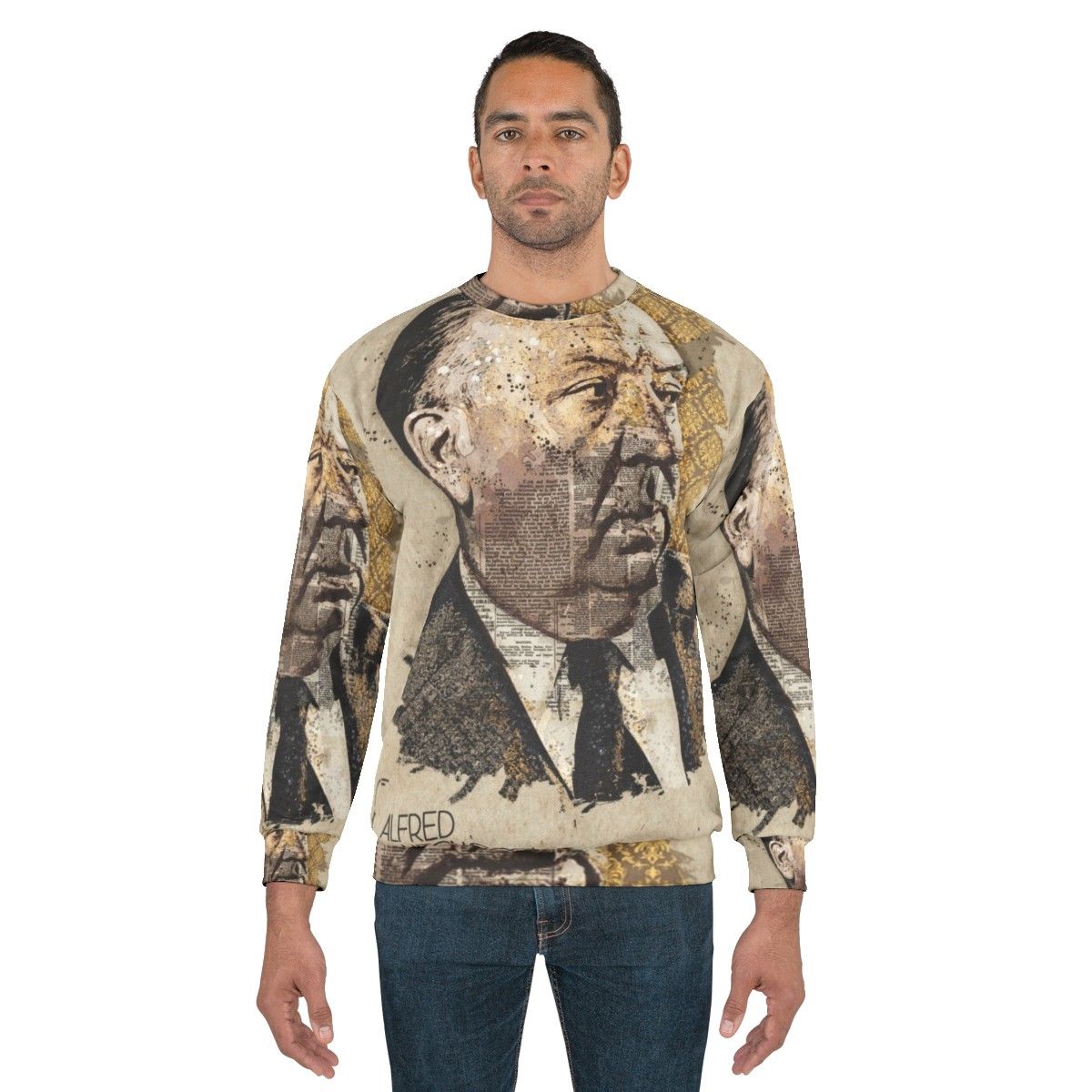 Alfred Hitchcock Movie Director Portrait Wall Art Sweatshirt - men