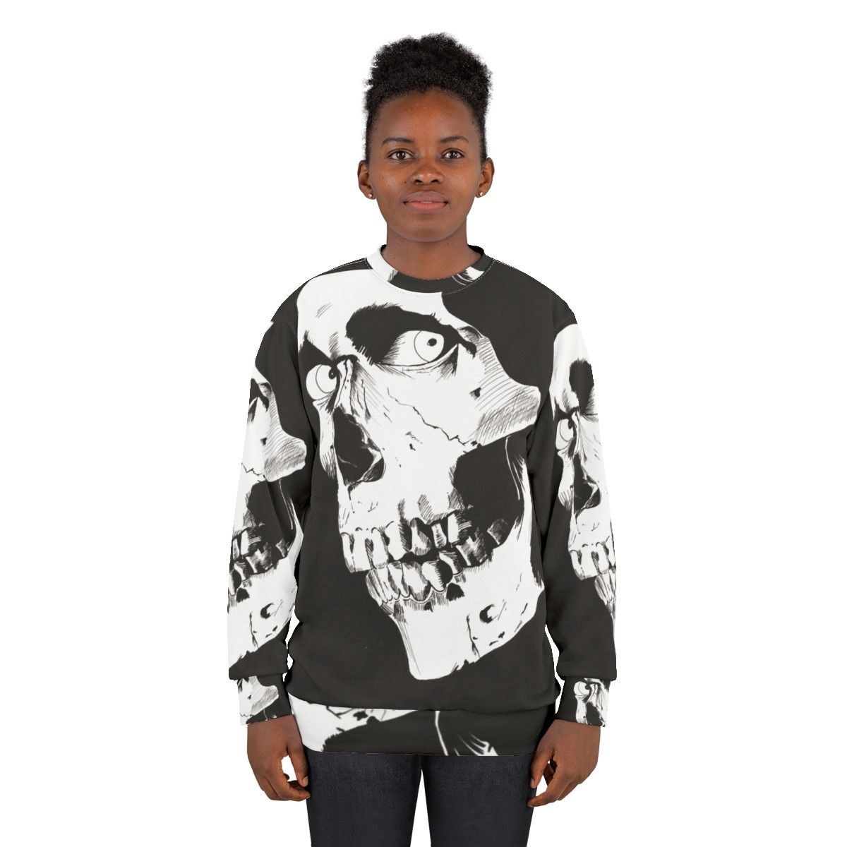 Evil Dead Skull Sweatshirt with Ash Williams Graphic - women