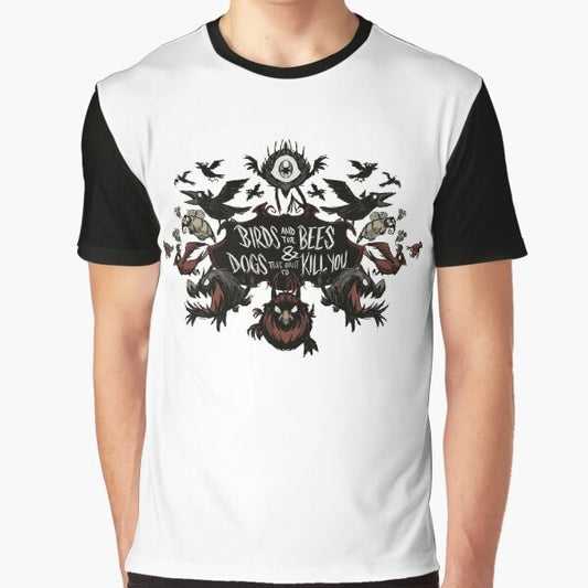 Don't Starve Birds and Bees Graphic T-Shirt - Horror Survival Game Inspired Design