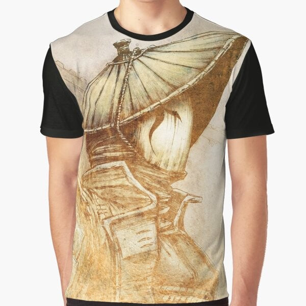 Nobushi warrior graphic t-shirt with a textured and weathered design