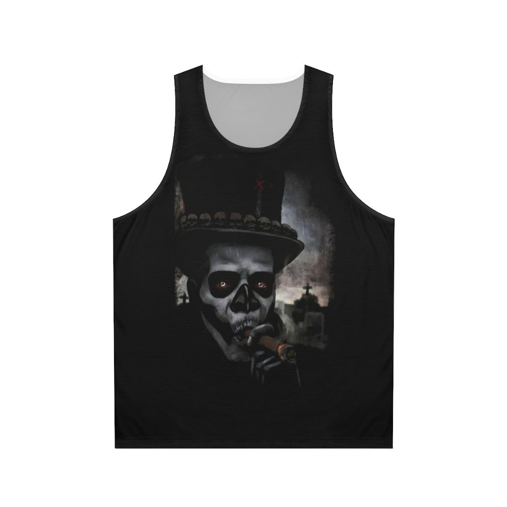 Voodoo Unisex Tank Top with Baron Samedi and Papa Legba Imagery