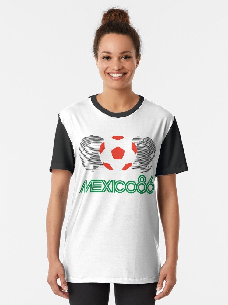 Mexico 1986 World Cup Retro Football T-Shirt with Maradona's 'Hand of God' Design - Women