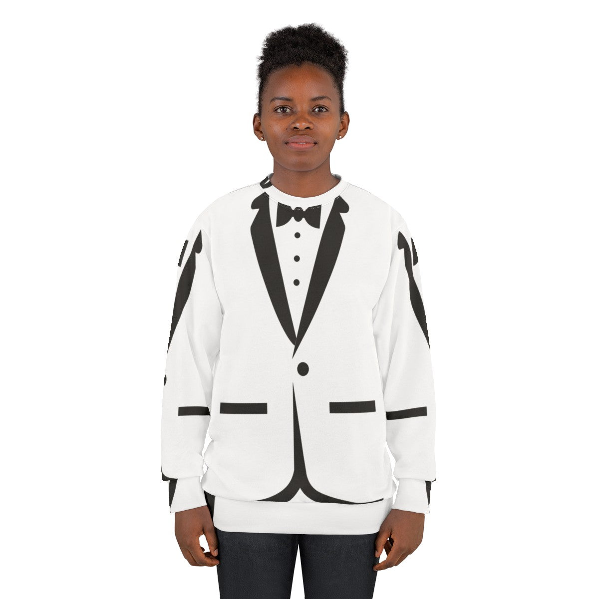 Bow tie tuxedo sweatshirt for men and cats - women