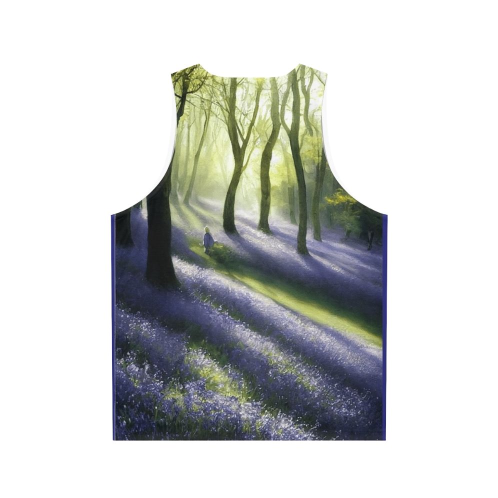 Unisex Bluebell Banks watercolor tank top - Back