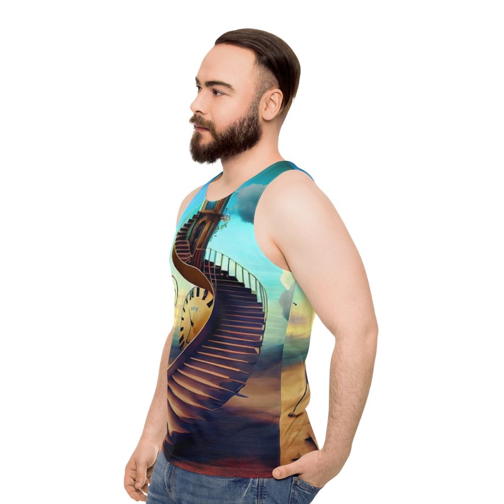 Unisex tank top featuring surrealist art by Salvador Dali - men side