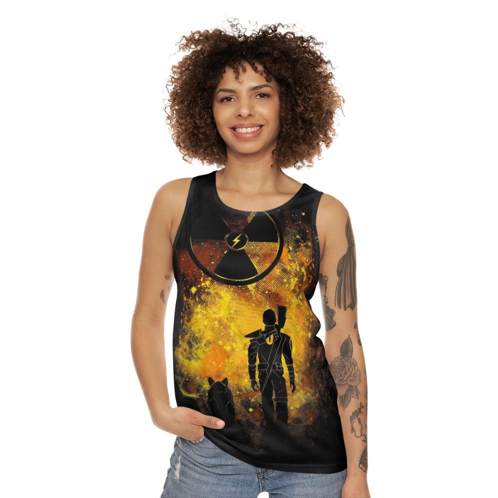 Fallout-inspired wasteland art unisex tank top - women