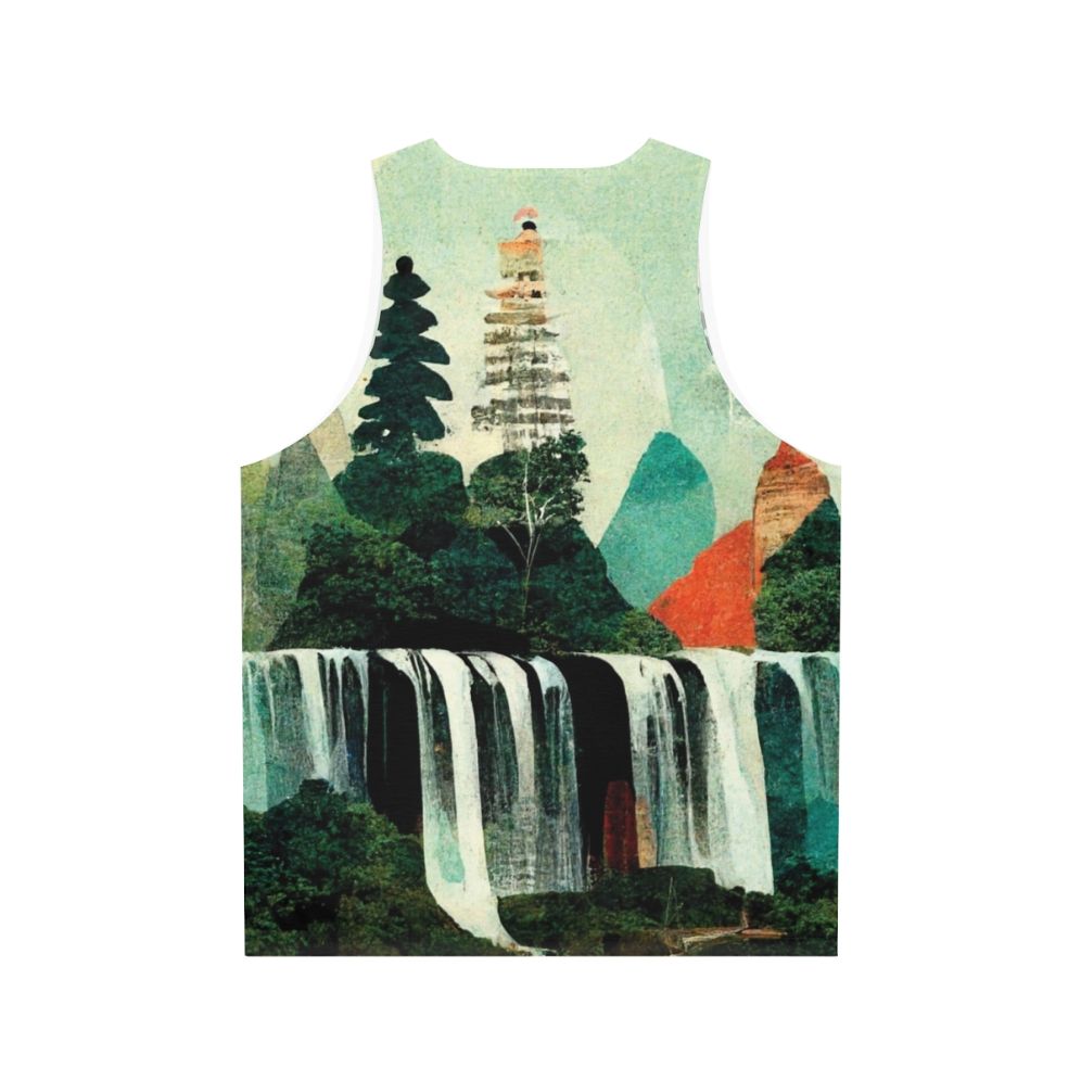 Waterfall artwork unisex tank top - Back