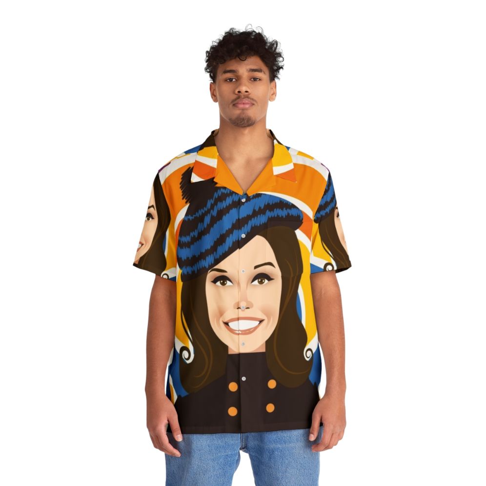 Vintage Mary Tyler Moore Hawaiian Shirt featuring Alejandro Mogolloart Design - People Front