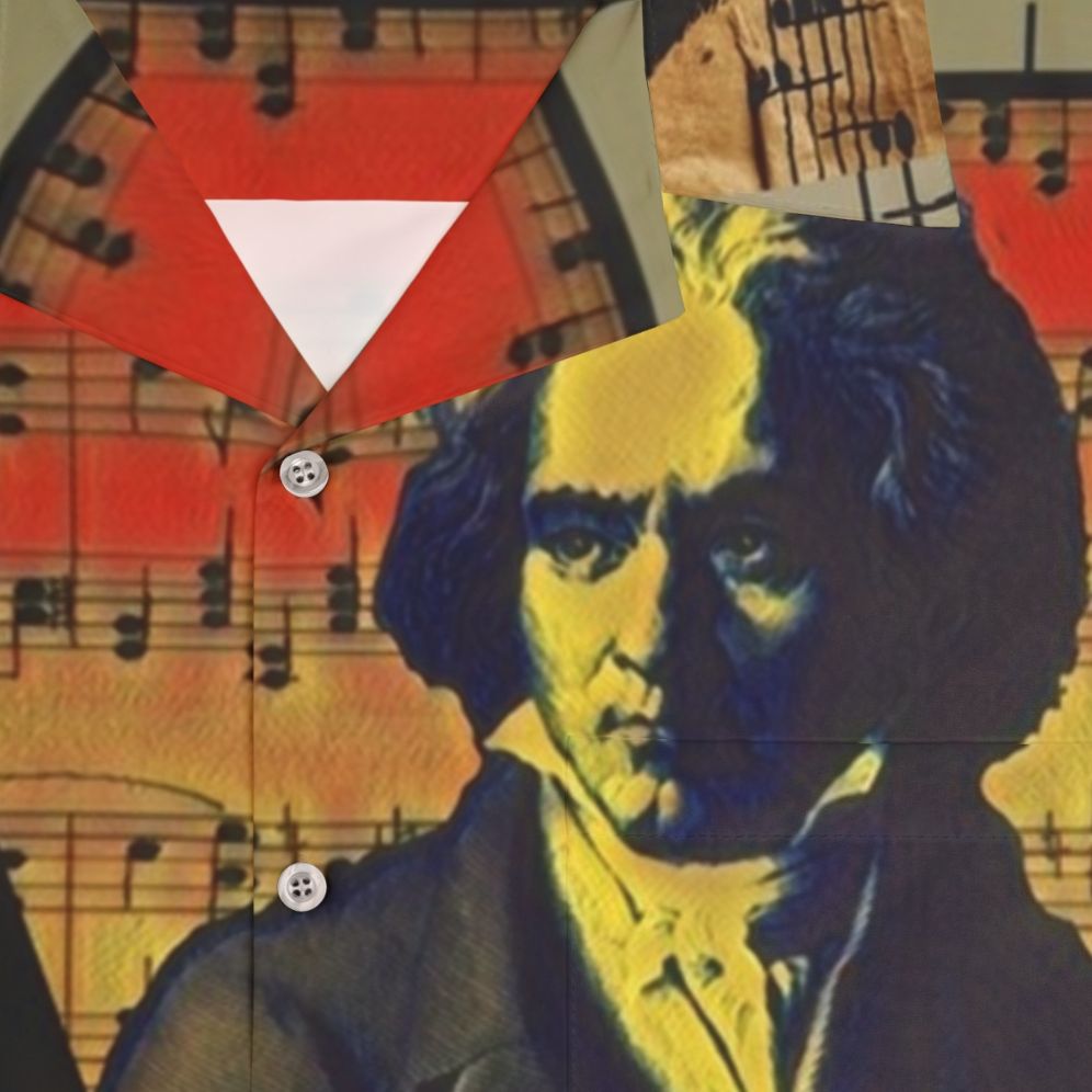 Beethoven Painting Collage Hawaiian Shirt - Detail