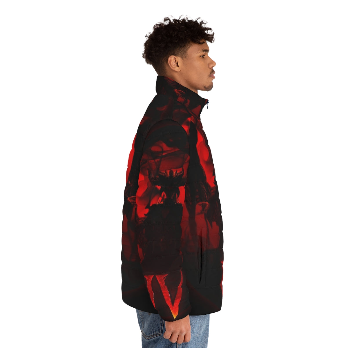 Diablo 4 Lilith Puffer Jacket featuring the Lord of Hatred design - men side right