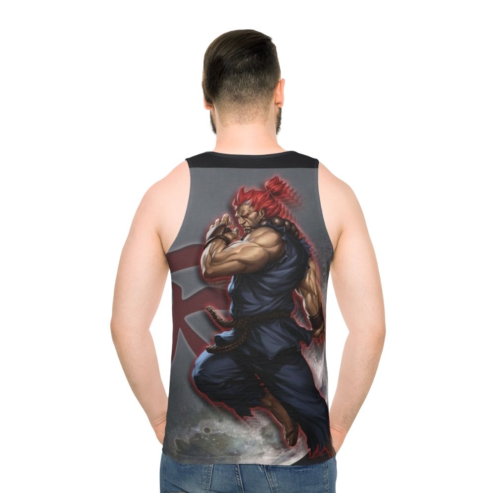 Akuma unisex athletic tank top with graphic design - men back