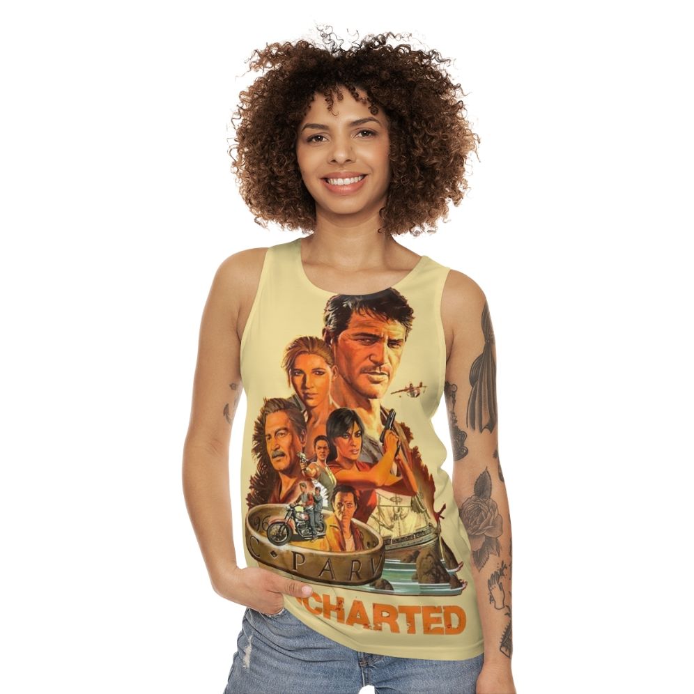 Uncharted video game themed unisex tank top - women