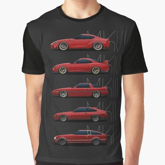 Toyota Supra Generations Graphic T-Shirt - Automotive Car Enthusiast Gift