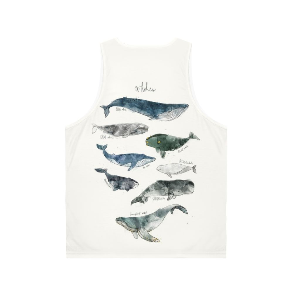 Watercolor whale unisex tank top - Back