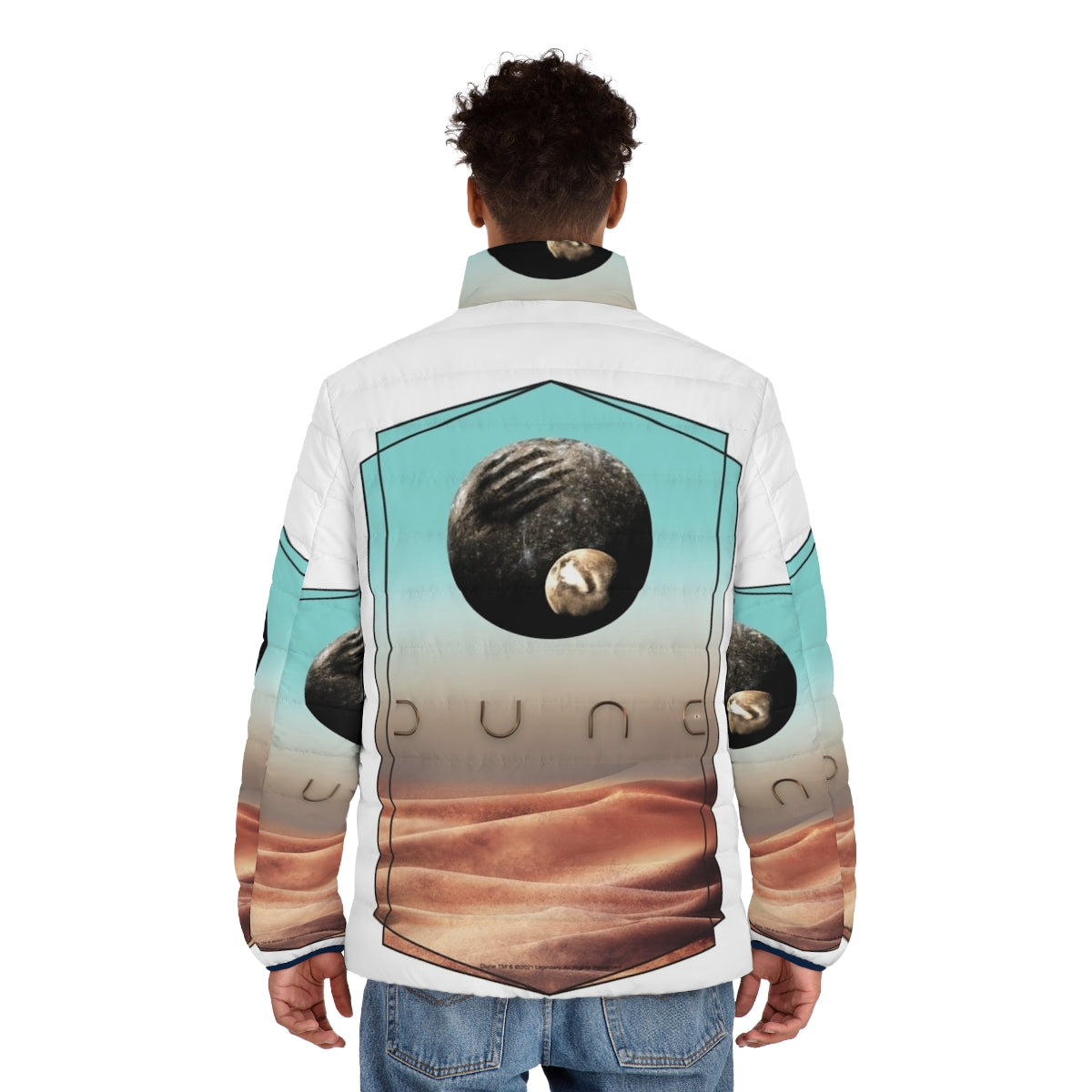 Dune 2020 Puffer Jacket, featuring sci-fi inspired design for Dune fans - men back