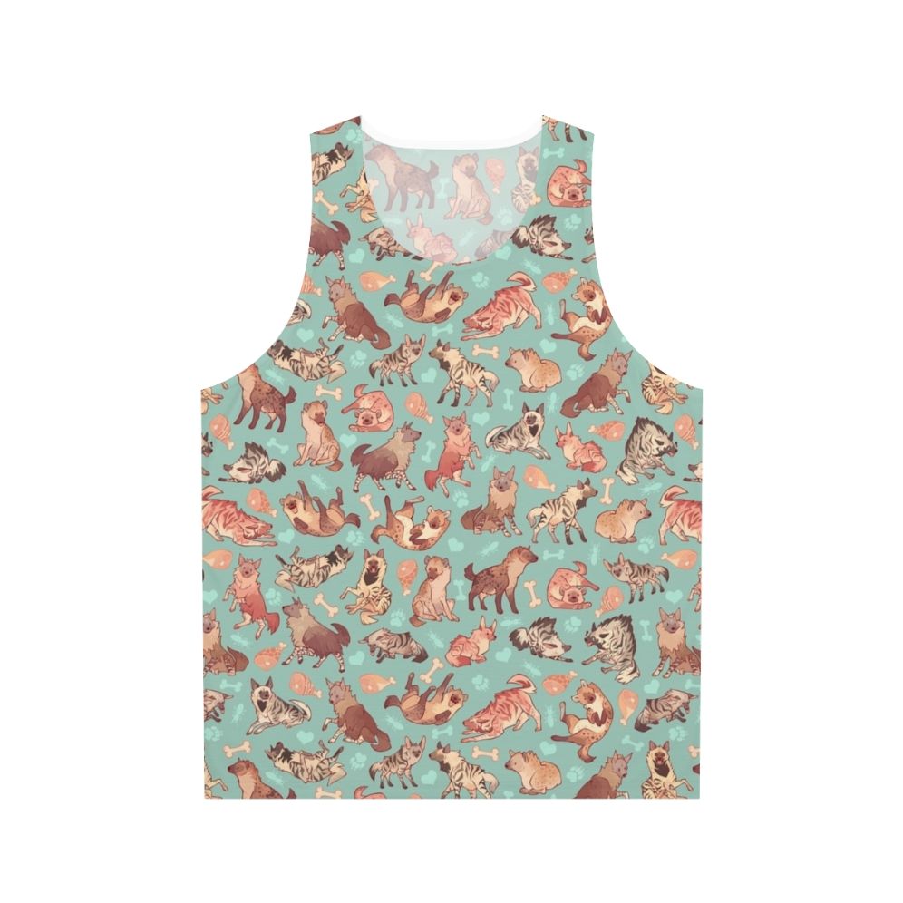 Unisex tank top with hyena print design