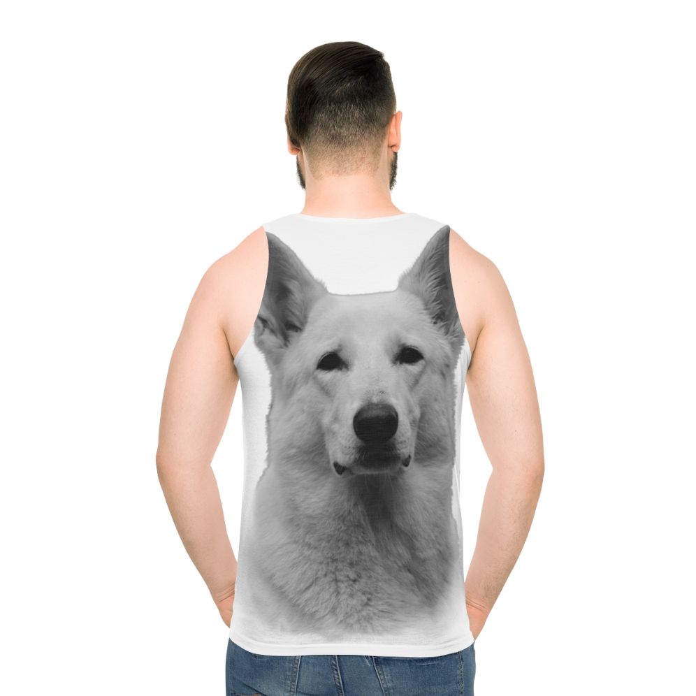 White German Shepherd Unisex Tank Top - men back