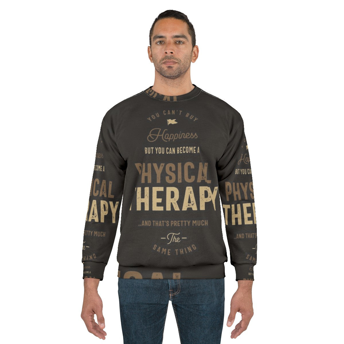 Physical Therapy Sweatshirt with Typography Design - men