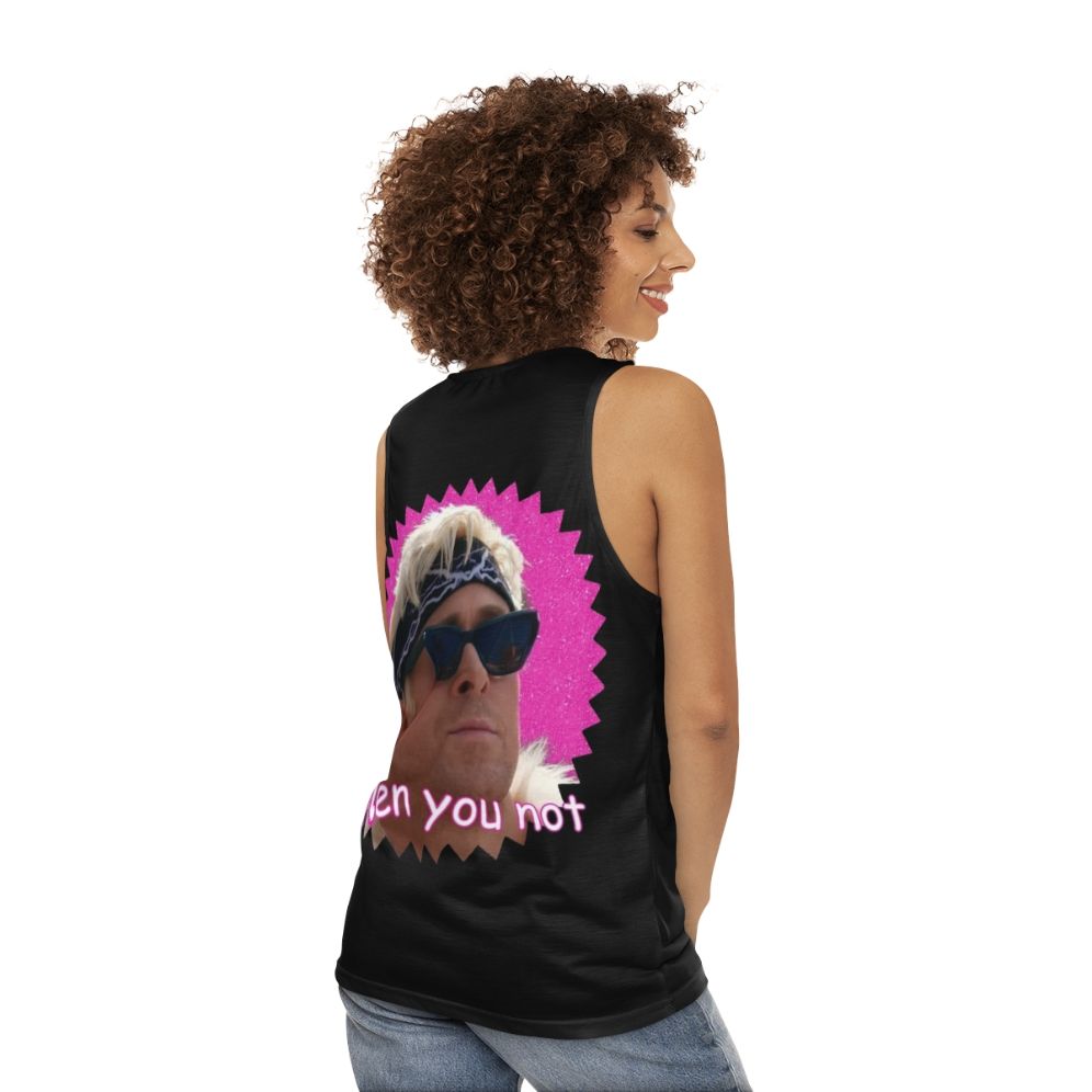 "Ken You Not" unisex tank top with funny meme design - women back