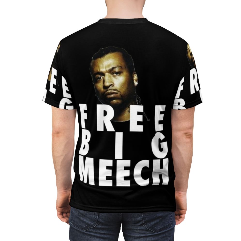 Graphic T-shirt design featuring the words "Big Meech BMF" in a bold, street-inspired style. - men back