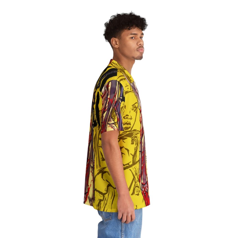 Quentin Tarantino Kill Bill Hawaiian Shirt with Samurai Sword and Anime/Manga Inspired Design - People Pight