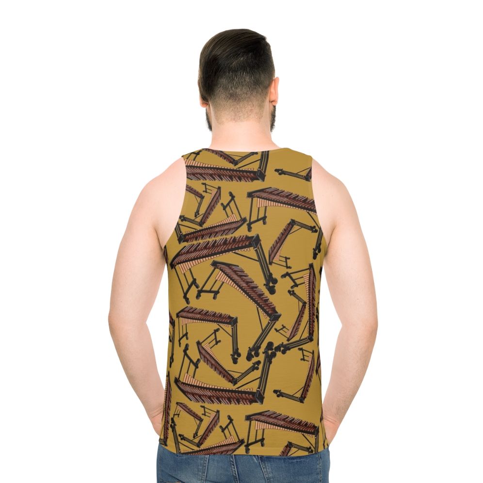 Xylophone musical instrument pattern unisex tank top - men back