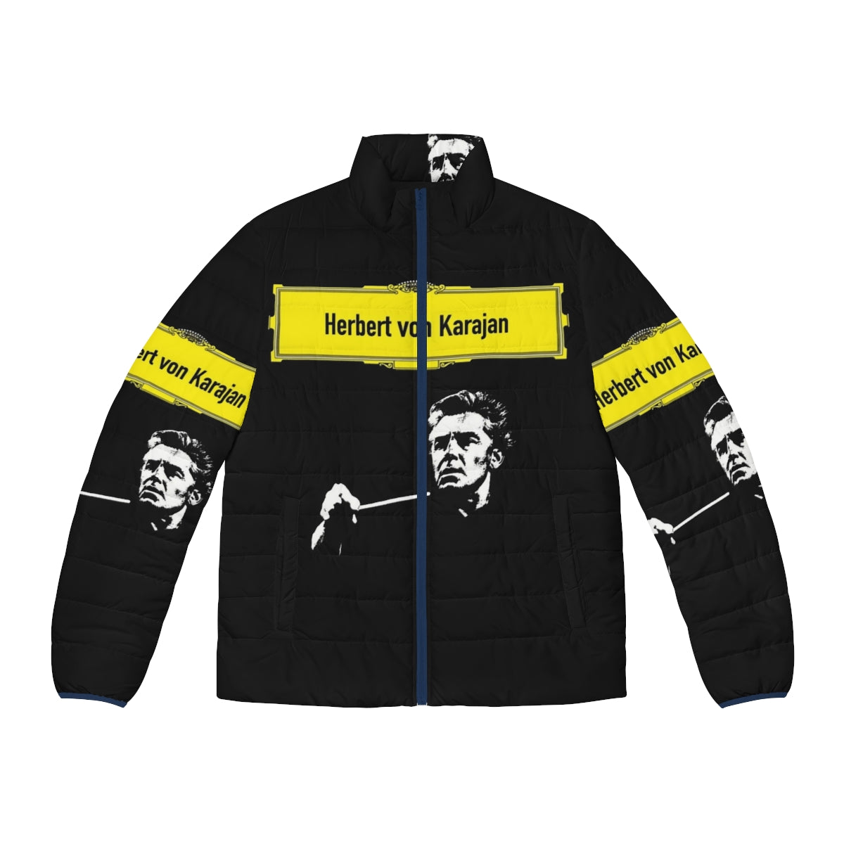 Herbert Von Karajan Puffer Jacket with Classical Music Instruments