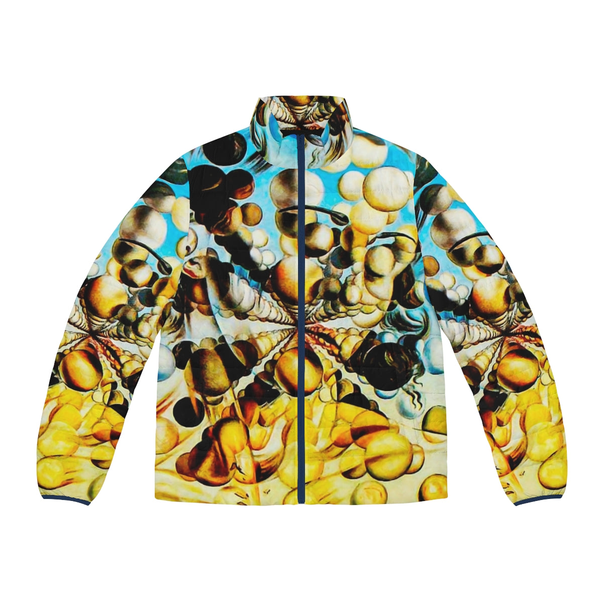 Salvador Dali-inspired puffer jacket featuring the Galatea of the Spheres artwork