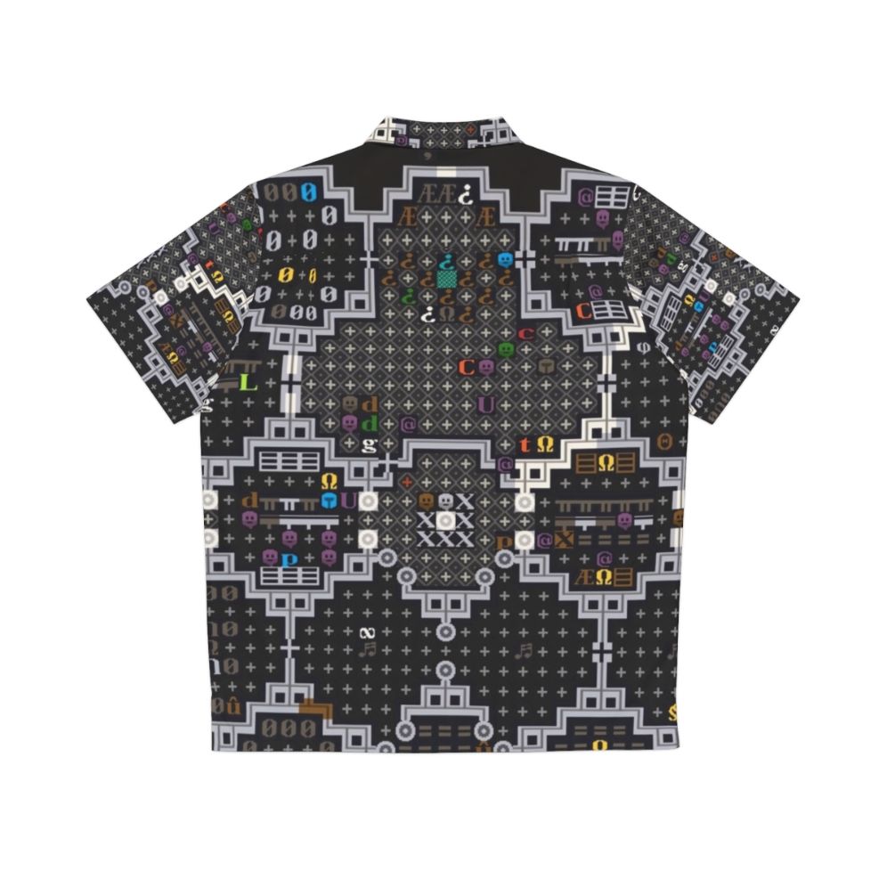 Dwarf Fortress inspired pixel art Hawaiian shirt - Back