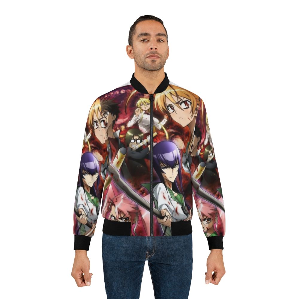 High School of The Dead anime-inspired bomber jacket featuring the main characters - Lifestyle