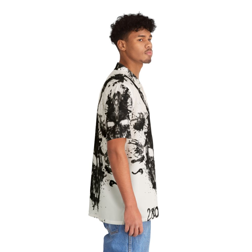 Donnie Darko inspired hawaiian shirt with imaginary inkblot graphic - People Pight