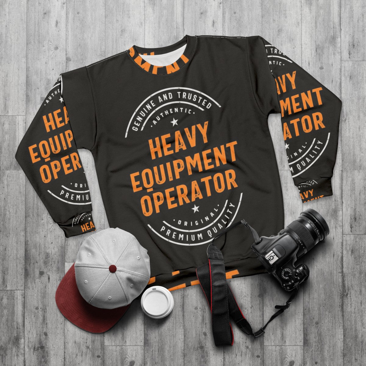 Heavy Equipment Operator Sweatshirt - flat lay