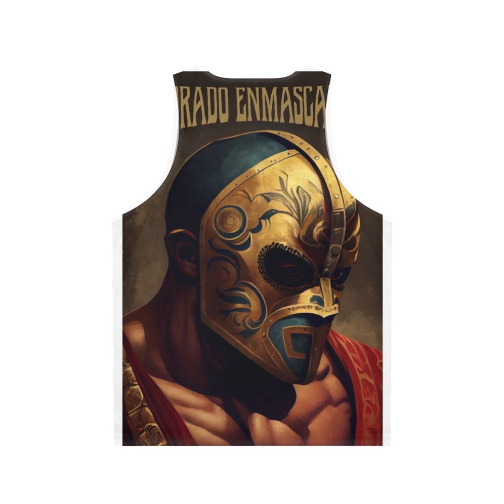 Unisex wrestling tank top with the Masked Dorado design - Back