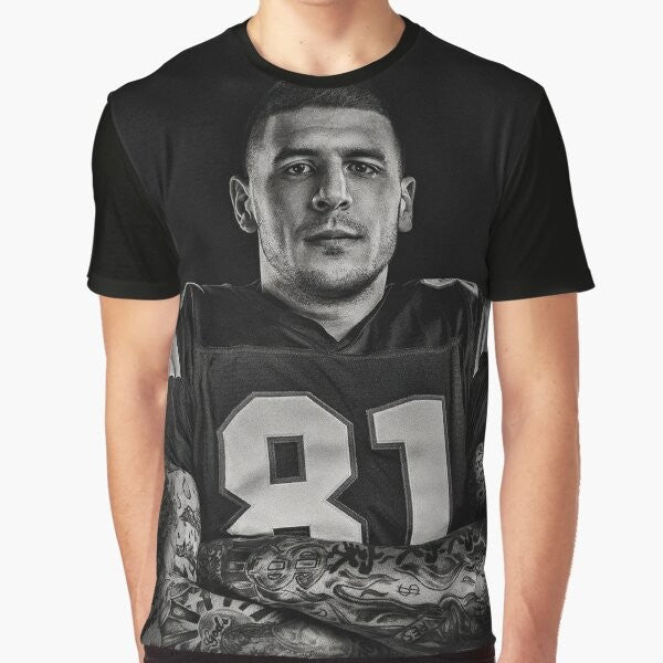 Aaron Hernandez NFL Football Graphic T-Shirt