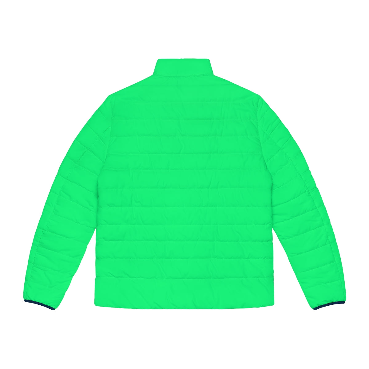 A lightweight and cozy spring green puffer jacket with a minimalist design. - Back